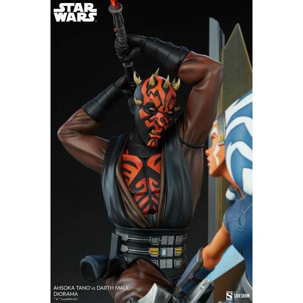 Diorama Ahsoka Tano vs Darth Maul Star Wars: The Clone Wars 51cm Sideshow Collectibles - Collector4U.com