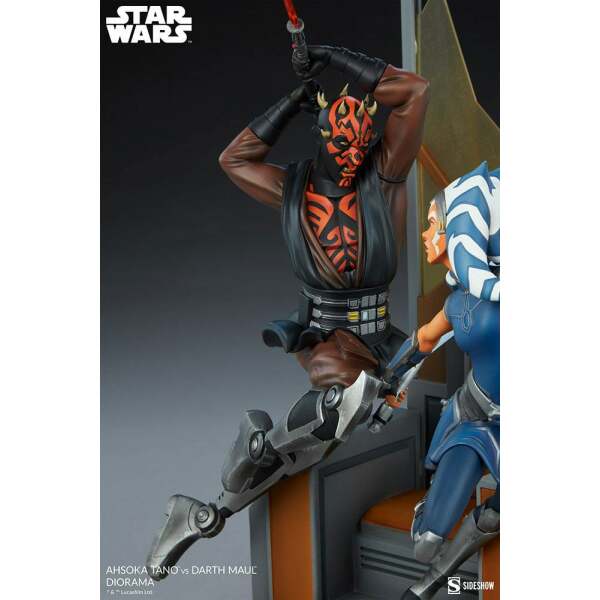 Diorama Ahsoka Tano vs Darth Maul Star Wars: The Clone Wars 51cm Sideshow Collectibles - Collector4U.com