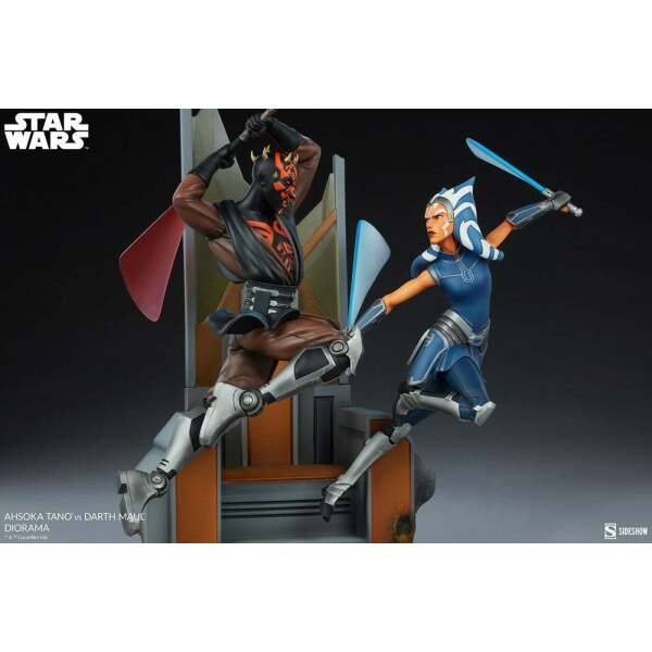 Diorama Ahsoka Tano vs Darth Maul Star Wars: The Clone Wars 51cm Sideshow Collectibles - Collector4U.com