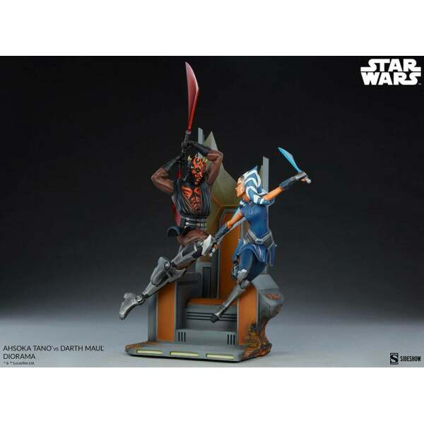 Diorama Ahsoka Tano vs Darth Maul Star Wars: The Clone Wars 51cm Sideshow Collectibles - Collector4U.com