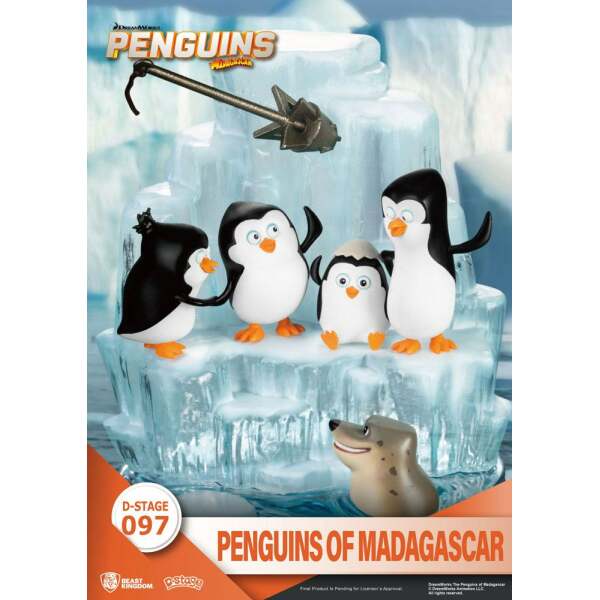 Diorama Los Pingüinos de Madagascar PVC D-Stage Skipper, Kowalski, Private & Rico 14 cm Beast Kingdom Toys - Collector4U.com