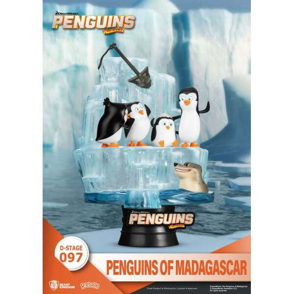 Diorama Los Pingüinos de Madagascar PVC D-Stage Skipper, Kowalski, Private & Rico 14 cm Beast Kingdom Toys - Collector4U.com