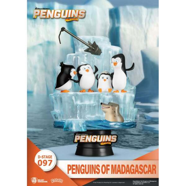 Diorama Los Pingüinos de Madagascar PVC D-Stage Skipper, Kowalski, Private & Rico 14 cm Beast Kingdom Toys - Collector4U.com