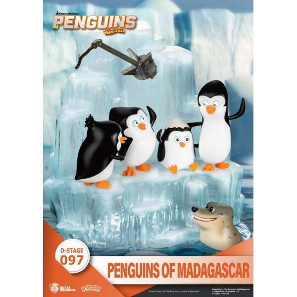 Diorama Los Pingüinos de Madagascar PVC D-Stage Skipper, Kowalski, Private & Rico 14 cm Beast Kingdom Toys - Collector4U.com