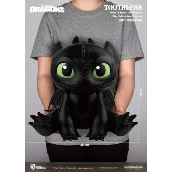 Hucha Toothless Cómo Entrenar A Tu Dragón Piggy Vinyl 34cm Beast Kingdom - Collector4U.com