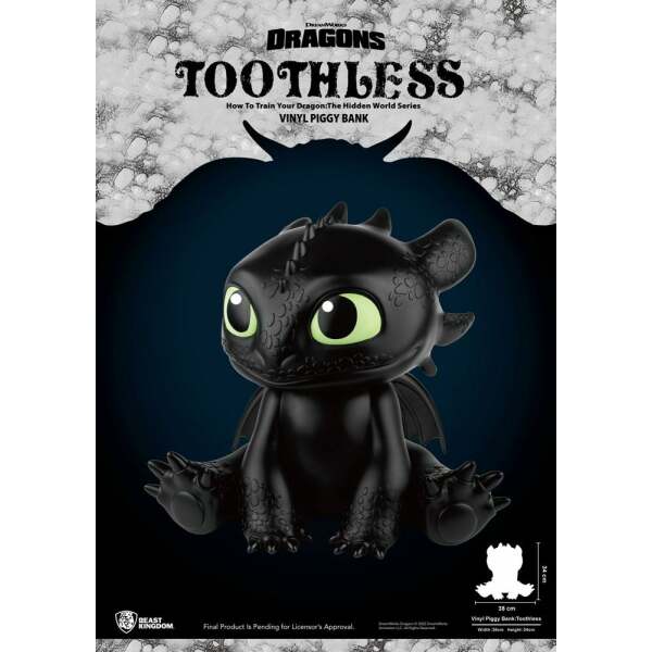 Hucha Toothless Cómo Entrenar A Tu Dragón Piggy Vinyl 34cm Beast Kingdom - Collector4U.com