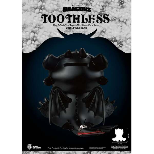 Hucha Toothless Cómo Entrenar A Tu Dragón Piggy Vinyl 34cm Beast Kingdom - Collector4U.com