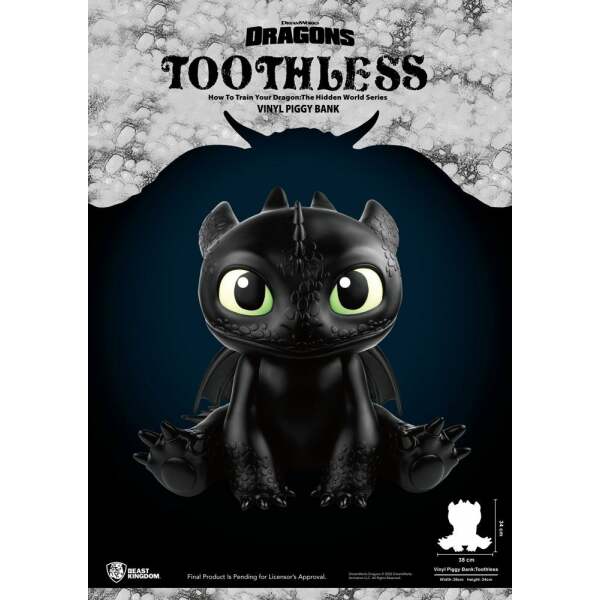 Hucha Toothless Cómo Entrenar A Tu Dragón Piggy Vinyl 34cm Beast Kingdom - Collector4U.com