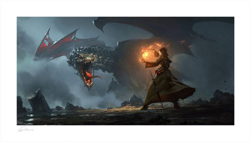 Litografia Dragon’s Cave Greg Rutkowski 43 x 76 cm – Sin Enmarcar – Sideshow