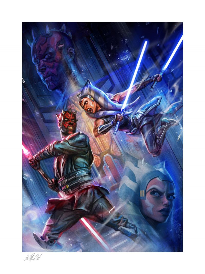 Litografia One Last Lesson: Ahsoka Tano vs Darth Maul Star Wars: The Clone Wars 46 x 61 cm – sin enmarcar – Sideshow