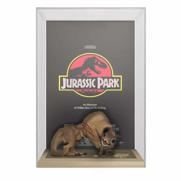 Poster & Figura Tyrannosaurus Rex & Velociraptor 9 cm Parque Jurásico POP! Movie Funko - Collector4U.com