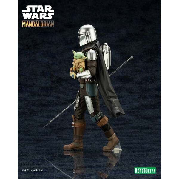 Estatua Mandalorian & Grogu with Beskar Staff Star Wars The Mandalorian ARTFX 1/10 18 cm Kotobukiya - Collector4U.com