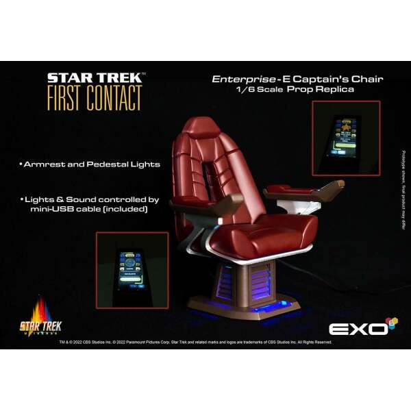 Réplica Enterprise-E Captain's Chair Star Trek: Primer Contacto 1/6 15 cm EXO-6 - Collector4U.com