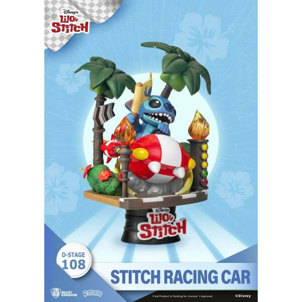 Diorama Stitch Racing Car Lilo & Stitch PVC D-Stage Closed Box Version 15 cm Beast Kingdom - Collector4U.com