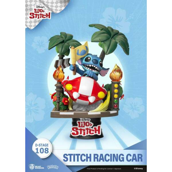 Diorama Stitch Racing Car Lilo & Stitch PVC D-Stage Closed Box Version 15 cm Beast Kingdom - Collector4U.com