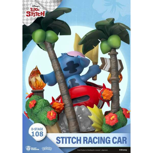 Diorama Stitch Racing Car Lilo & Stitch PVC D-Stage Closed Box Version 15 cm Beast Kingdom - Collector4U.com