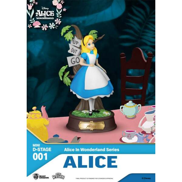 Mini Diorama Stage Alice Estatua Alicia en el País de las Maravillas PVC 10cm Beast Kingdom - Collector4U.com