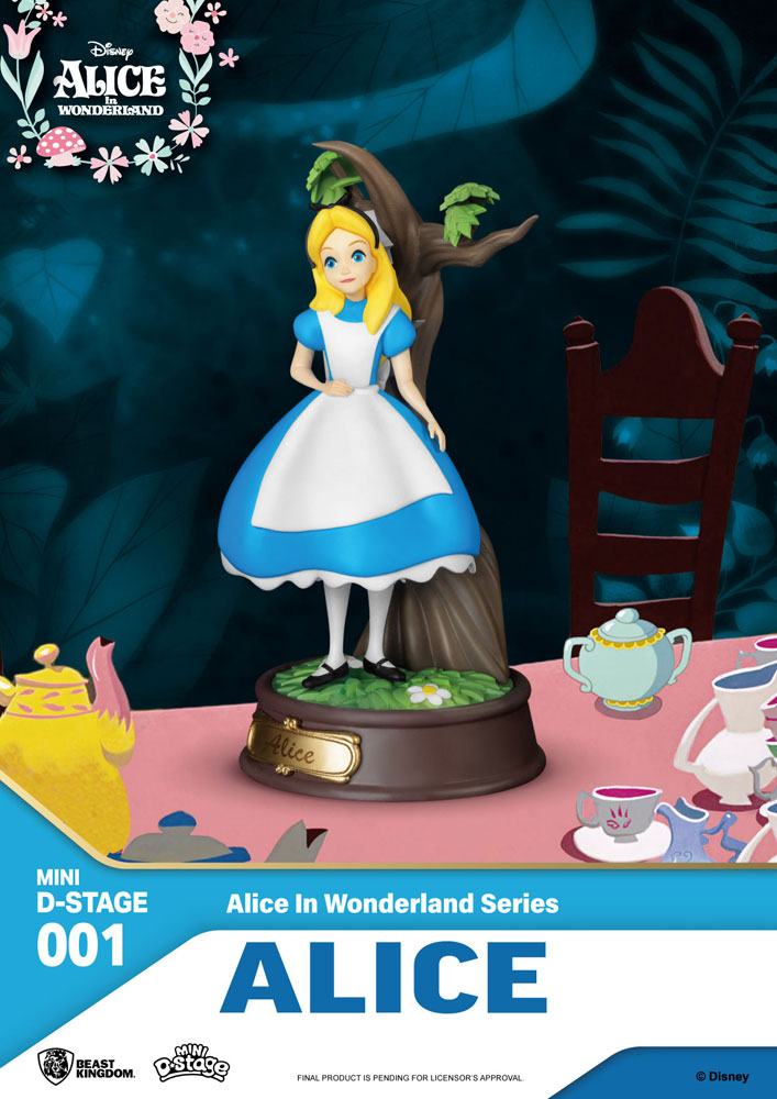 Mini Diorama Stage Alice Estatua Alicia en el País de las Maravillas PVC 10cm Beast Kingdom