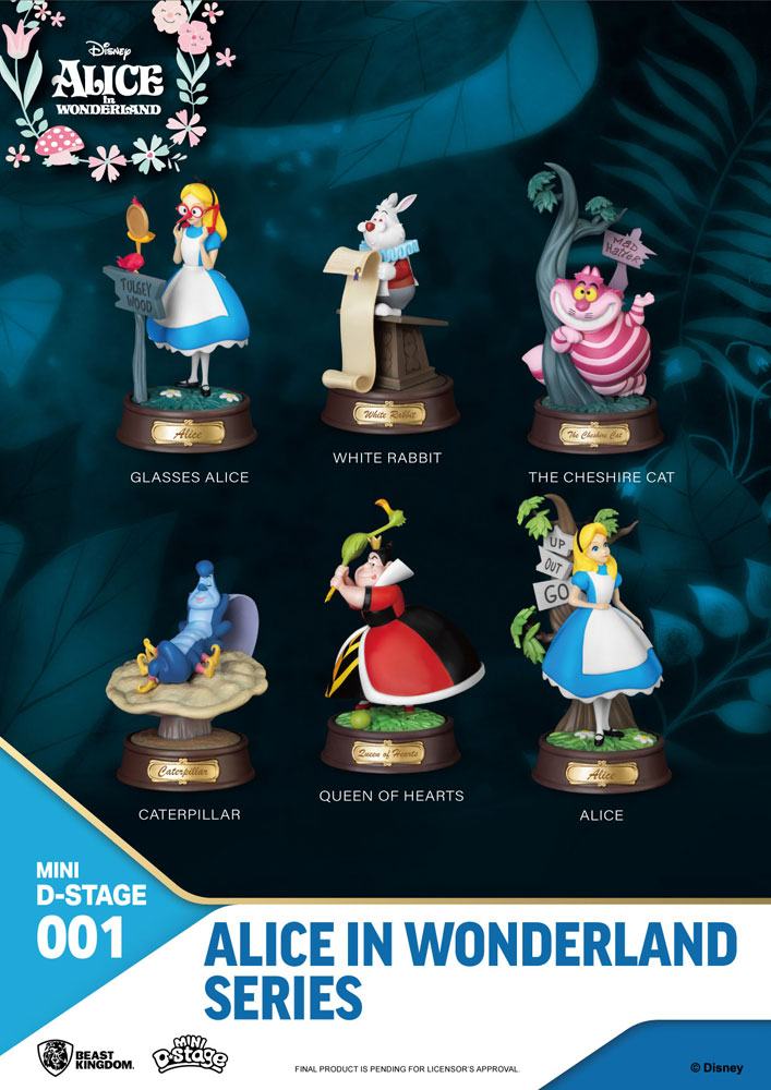 Pack de 6 Estatuas Mini Diorama Stage Alicia en el País de las Maravillas 10cm Beast Kingdom