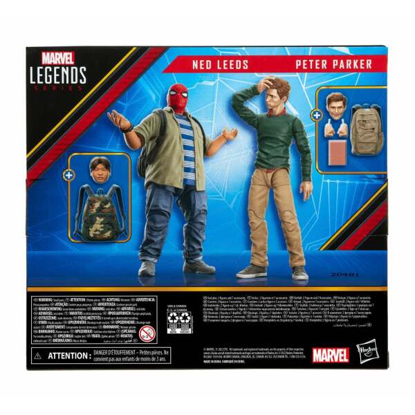 Figuras Ned Leeds & Peter Parker Spider-Man: Homecoming Marvel Legends Pack de 2 2022 15 cm Hasbro - Collector4U.com