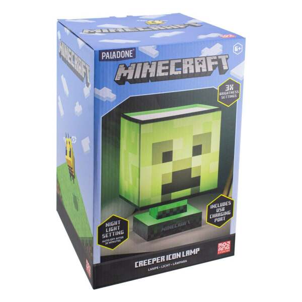 Lámpara y Cargador USB Creeper Minecraft 26 cm - Collector4U.com