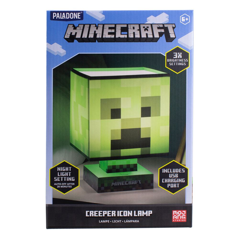 Lámpara y Cargador USB Creeper Minecraft 26 cm