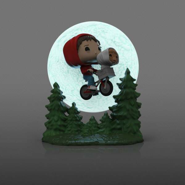 Funko Elliot and ET Flying E.T. El Extraterrestre POP! Moment Vinyl Figura (GITD) 9 cm - Collector4U.com