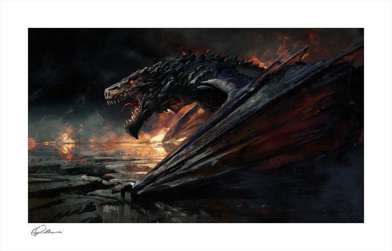 Litografia Dragon Cave Greg Rutkowski 2 46 x 71 cm – Sin Enmarcar – Sideshow