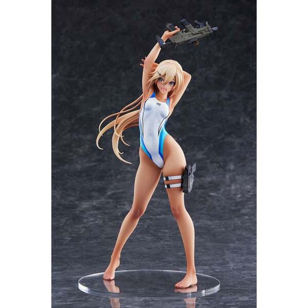 Estatua Kouhai chan of the Swim Club Blue Line Swimsuit Ver Arms Note PVC 1/7 29 cm