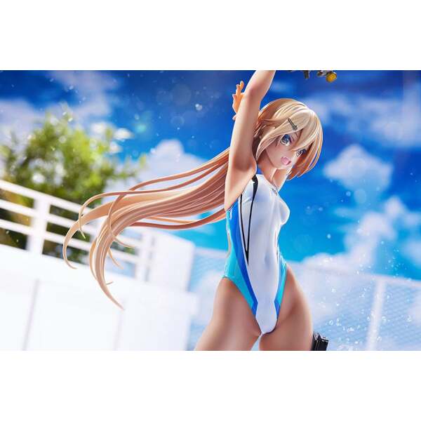 Estatua Kouhai chan of the Swim Club Blue Line Swimsuit Ver Arms Note PVC 1/7 29 cm