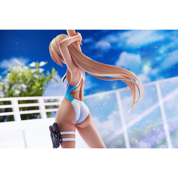 Estatua Kouhai chan of the Swim Club Blue Line Swimsuit Ver Arms Note PVC 1/7 29 cm