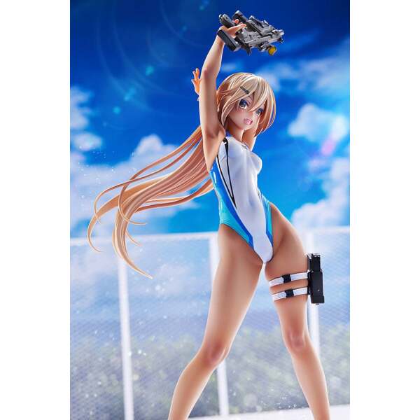 Estatua Kouhai chan of the Swim Club Blue Line Swimsuit Ver Arms Note PVC 1/7 29 cm