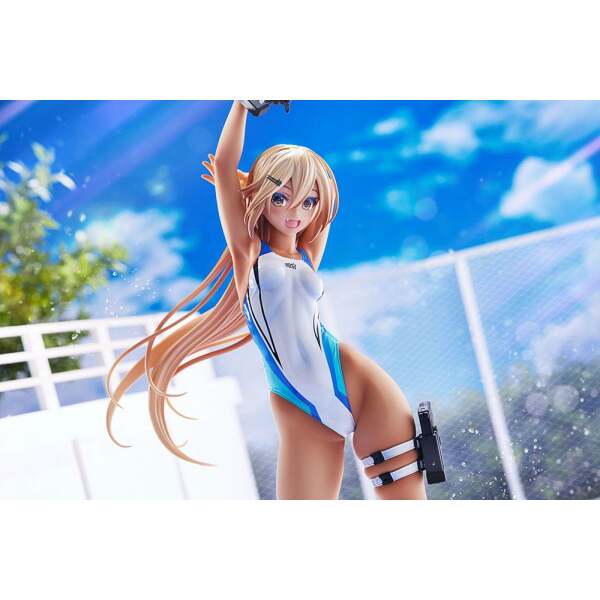 Estatua Kouhai chan of the Swim Club Blue Line Swimsuit Ver Arms Note PVC 1/7 29 cm