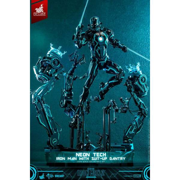 Figura 1/6 Neon Tech Iron Man with Suit-Up Gantry Iron Man 2 32 cm - Collector4u.com