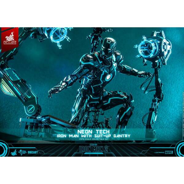 Figura 1/6 Neon Tech Iron Man with Suit-Up Gantry Iron Man 2 32 cm - Collector4u.com