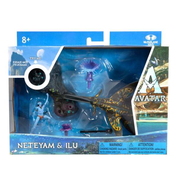 Figuras Deluxe Medium Neteyam y Ilu Avatar el sentido del agua - Collector4u.com