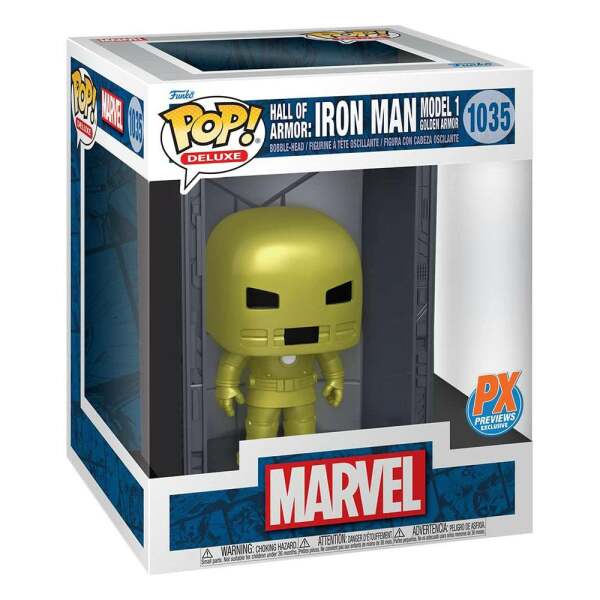Funko Hall of Armor Iron Man Model 1 Marvel POP! Deluxe Vinyl Figura PX Exclusive 9 cm - Collector4u.com