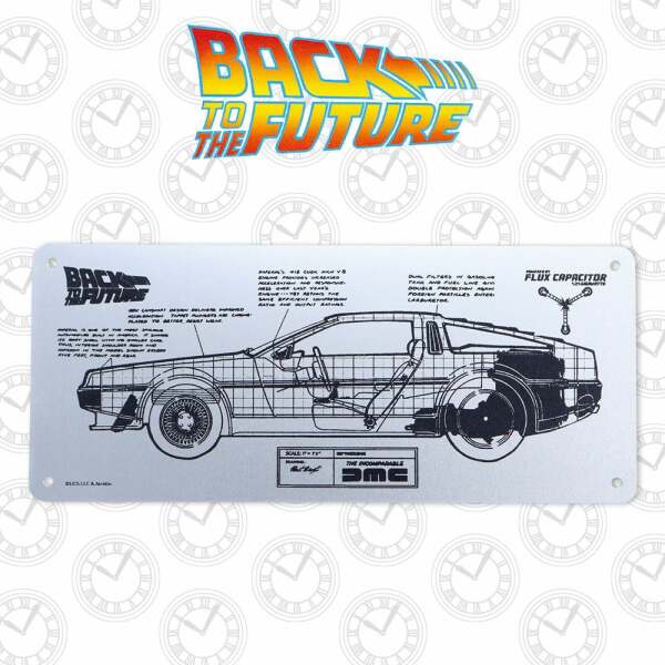 Placa de Chapa DeLorean Schematic Regreso al futuro - Collector4u.com