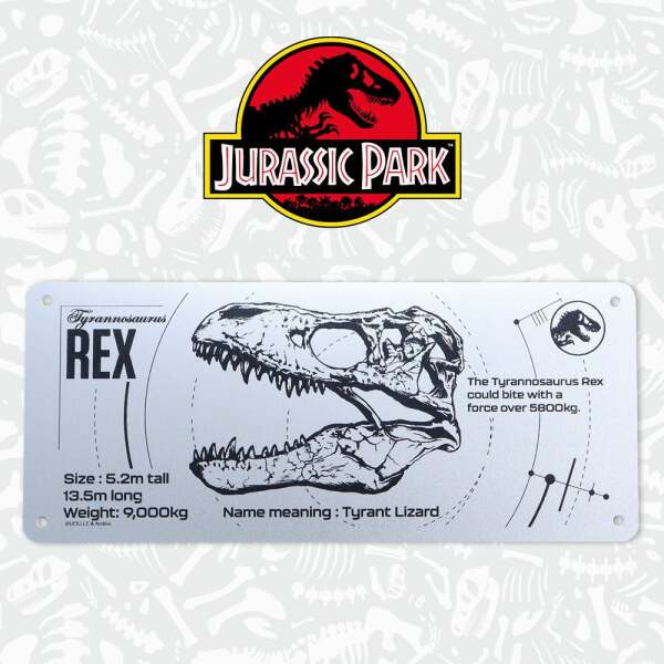 Placa de Chapa T-Rex Schematic Parque Jurásico - Collector4u.com