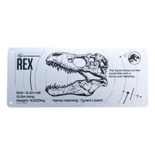 Placa De Chapa T Rex Schematic Parque Jurasico