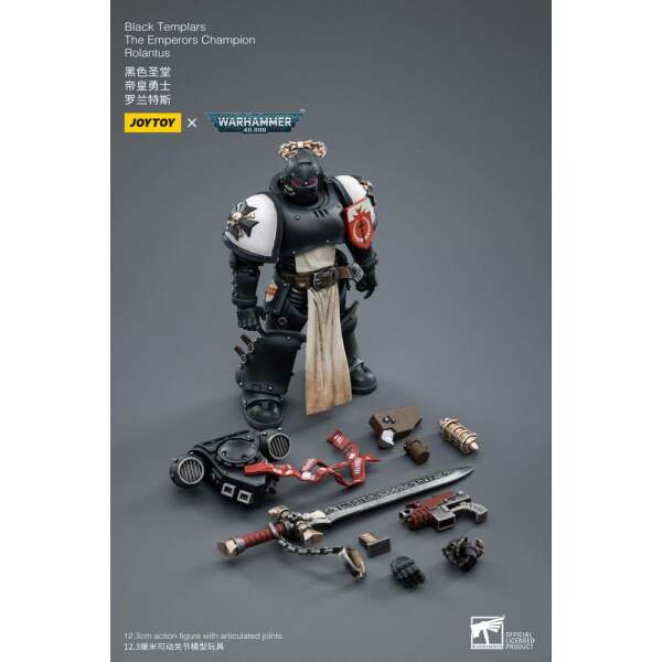 Figura Black Templars The Emperors Champion Rolantus Warhammer 40k 1/18 12 cm - Collector4u.com