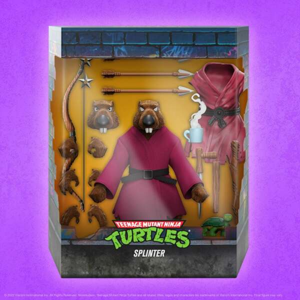 Figura Ultimates Splinter Flocked Tortugas Ninja 18 cm - Collector4u.com