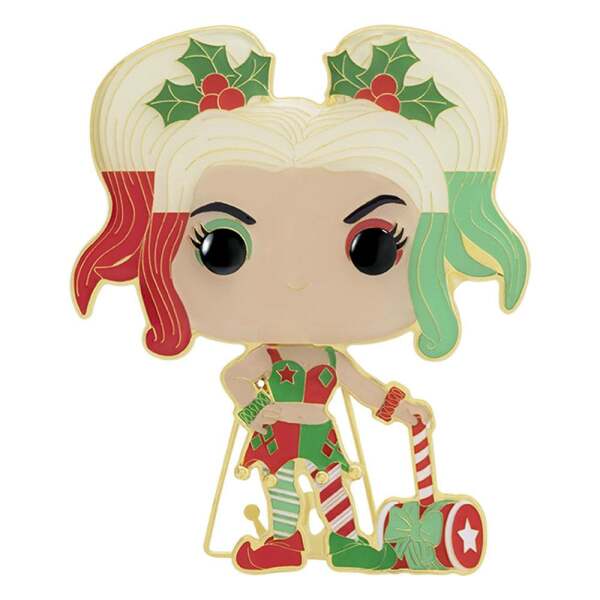 Pin Chapa esmaltada Harley Quinn DC Holiday POP! 10 cm