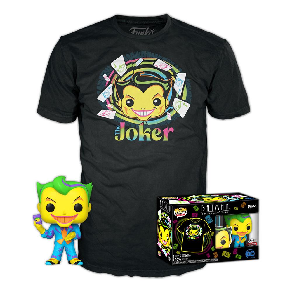 Set de Minifigura y Camiseta Joker BKLT talla L DC Comics POP! & Tee