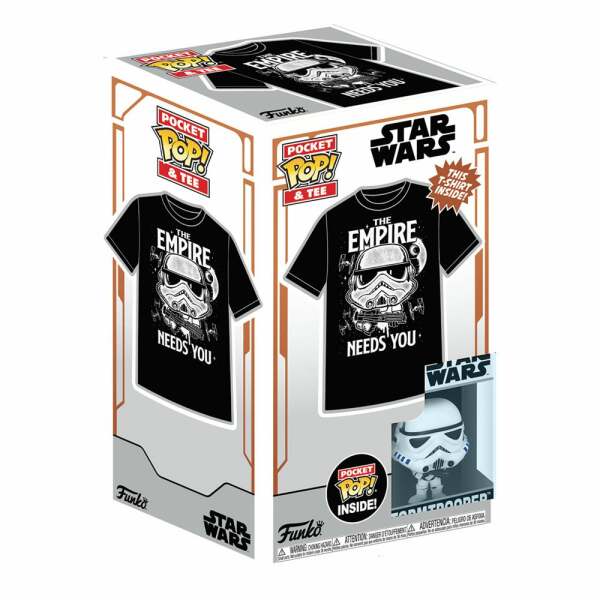 Set de Minifigura y Camiseta Stormtrooper KD talla M Star Wars POP! & Tee - Collector4u.com