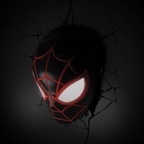Lámpara 3D LED SpiderMan Miles Morales Face 3D Marvel Comics - Collector4u.com