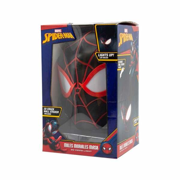 Lámpara 3D LED SpiderMan Miles Morales Face 3D Marvel Comics - Collector4u.com