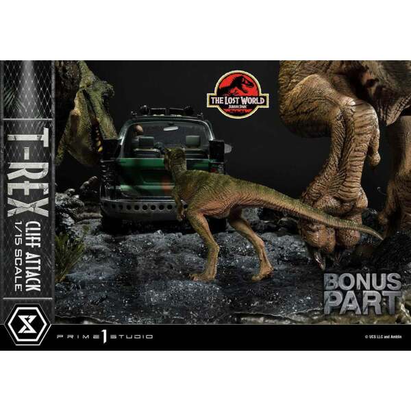 Estatua T Rex Cliff Attack Bonus Version Jurassic World The Lost World 1/15 53 cm - Collector4u.com