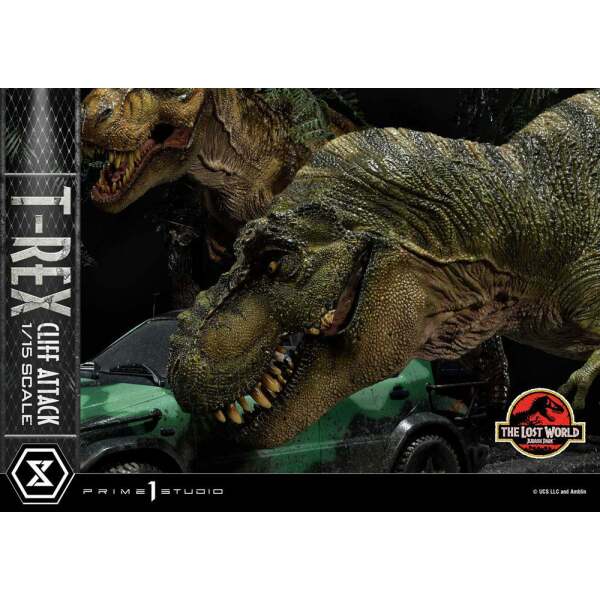 Estatua T Rex Cliff Attack Bonus Version Jurassic World The Lost World 1/15 53 cm - Collector4u.com