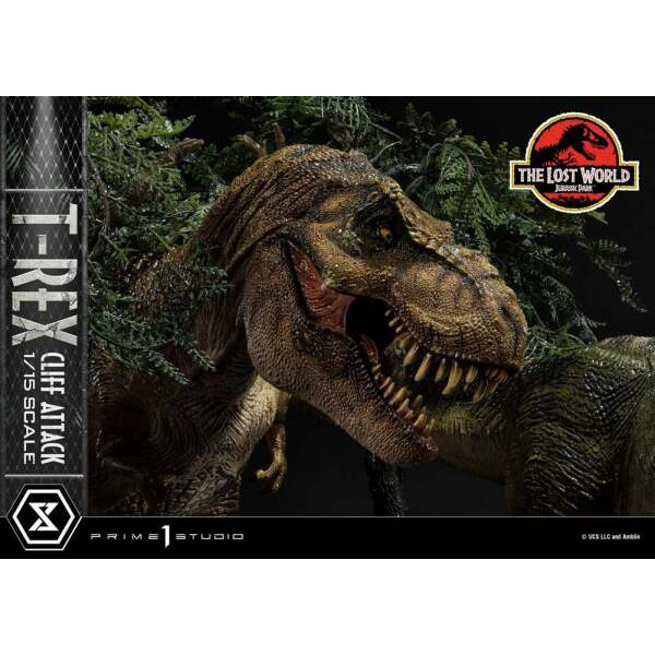 Estatua T Rex Cliff Attack Bonus Version Jurassic World The Lost World 1/15 53 cm - Collector4u.com